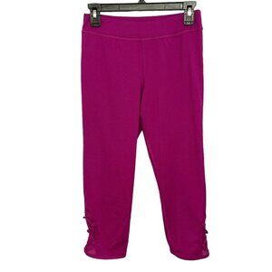 CHAMPION Girl's Cropped Athletic Pants Size XL (14-16) Fuchsia Stretch Yoga Gym‎